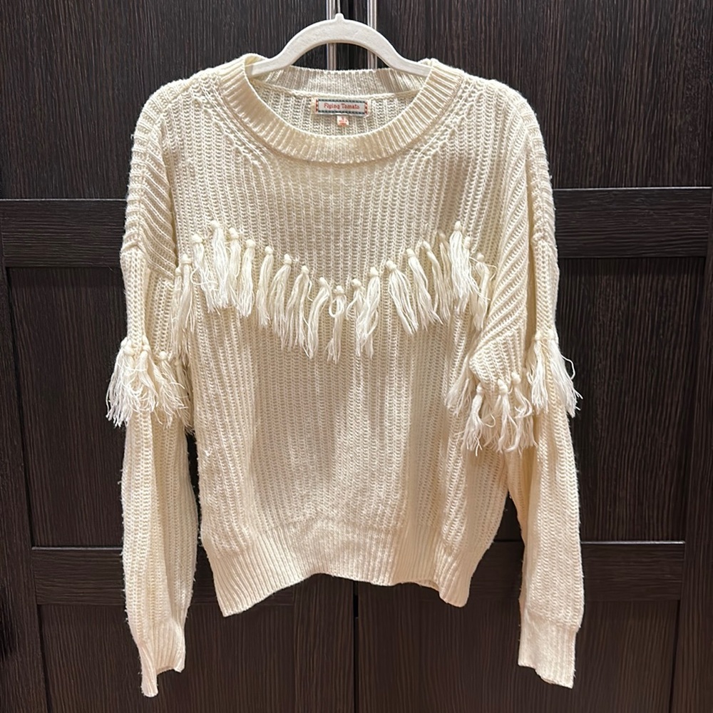 Purchased from VICI DOLLS- small ivory fringe sweater